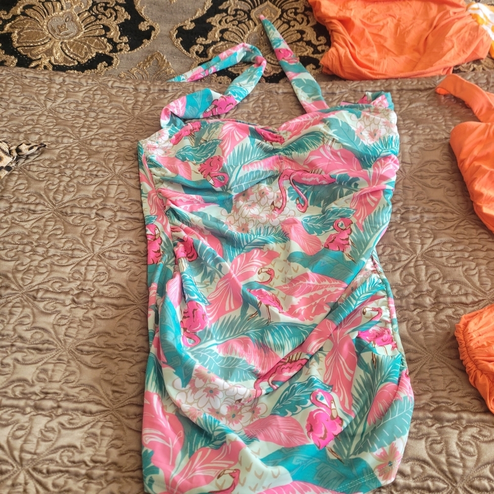 19pc swimsuit lot with covers. Bettie Page, LA Blanca, Carmen Marc Valvo, unique